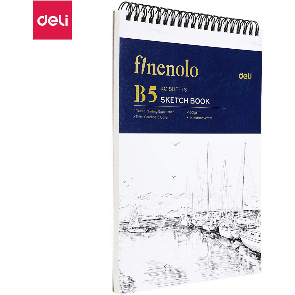 Szkicownik na spirali B5 FINENOLO 100g/m2 40 kartek bia�y EN025 DELI