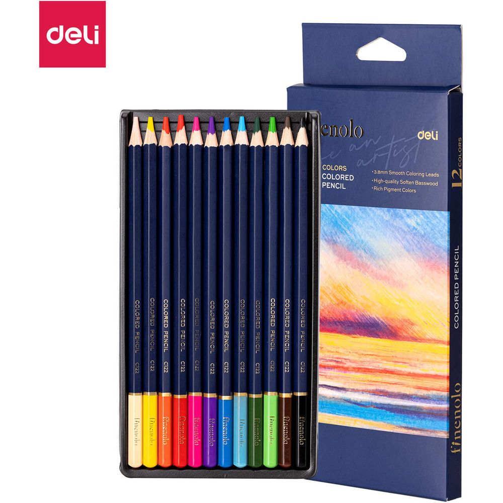 Kredki o�&oacute;wkowe FINENOLO 12 kolor&oacute;w EC131-12 DELI