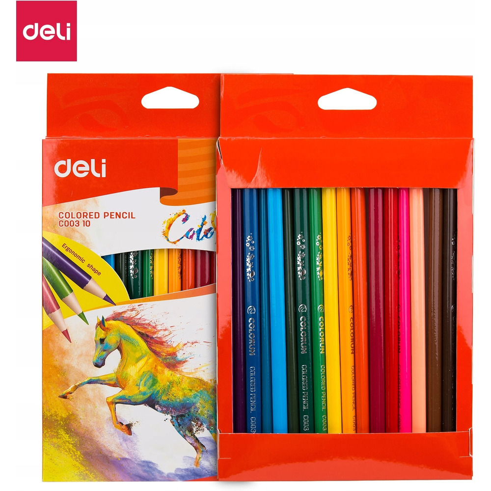 Kredki o�&oacute;wkowe tr&oacute;jk�tne COLORUN 18 kolor&oacute;w EC00310 DELI