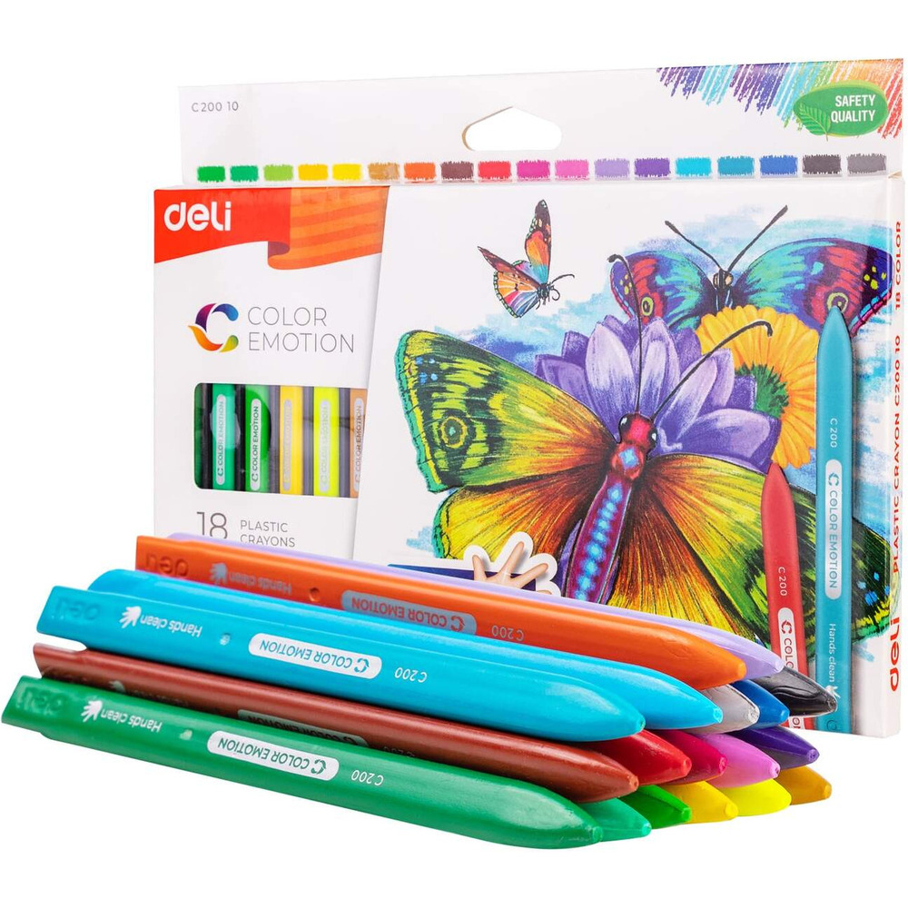 Kredki plastikowe tr&oacute;jk�tne COLOR EMOTION 18 kolor&oacute;w EC20010 DELI