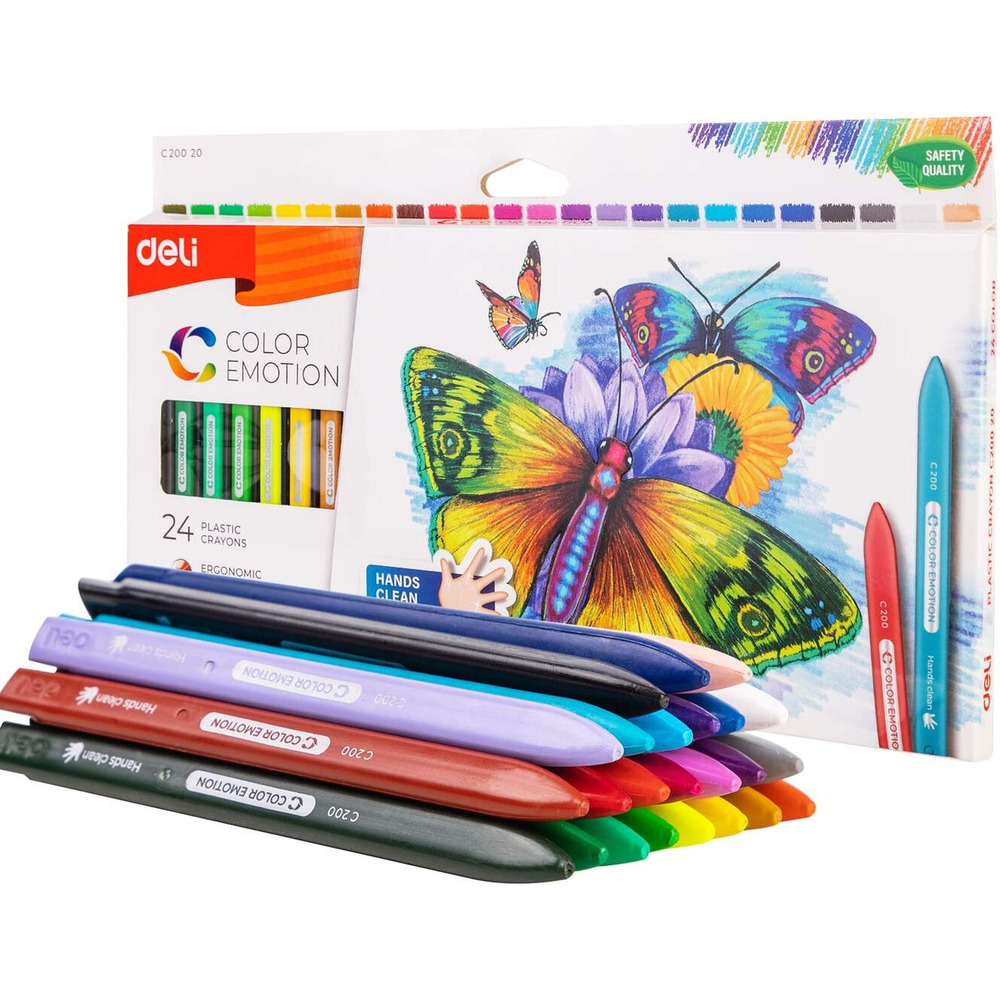 Kredki plastikowe tr&oacute;jk�tne COLOR EMOTION 24 kolor&oacute;w EC20020 DELI