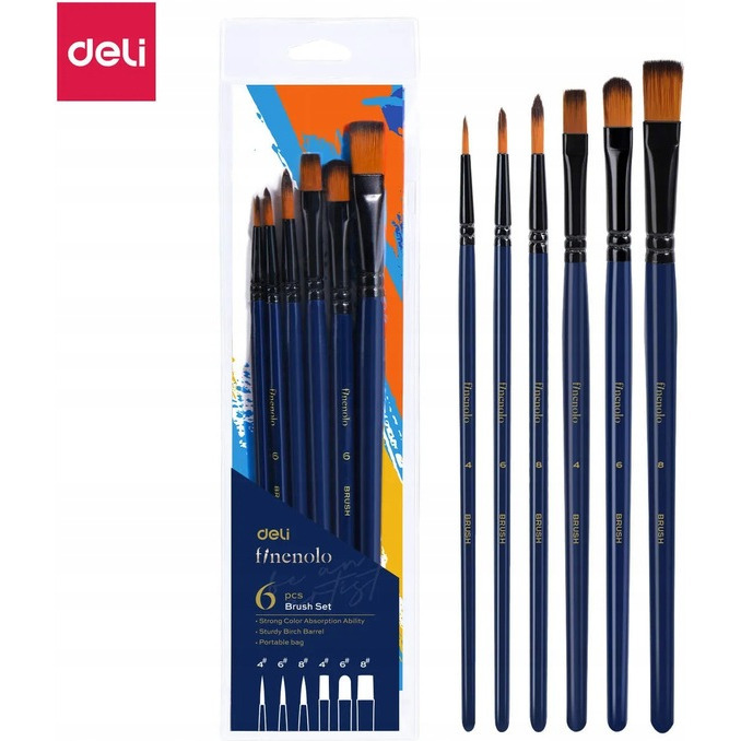 Zestaw p�dzli FINENOLO 6szt mi�kki nylon EC277 DELI