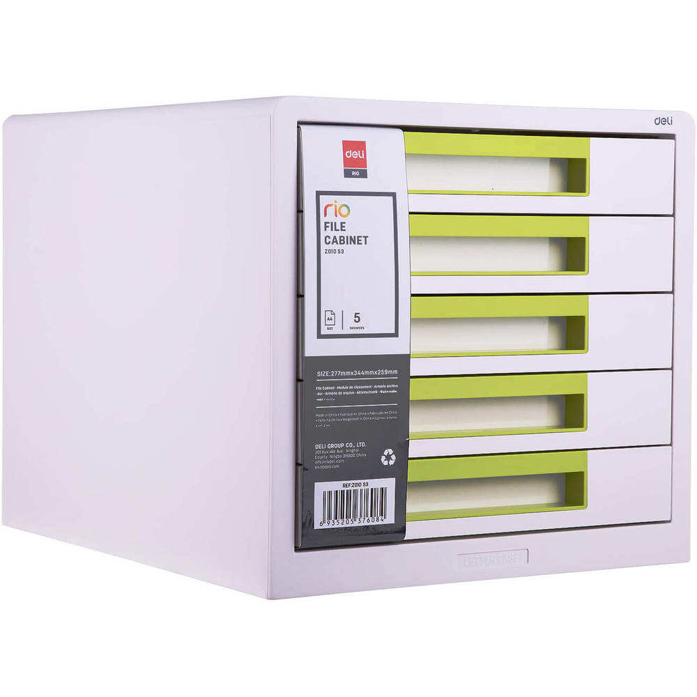 Pojemnik z 5 szufladami RIO bia�o-zielony Z01053 DELI