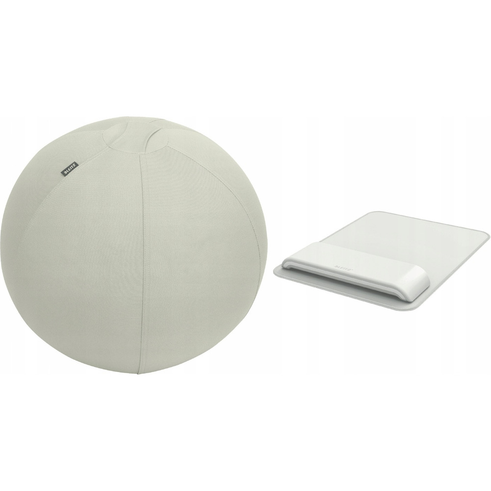 Zestaw Pi�ka do siedzenia ERGO 55cm jasno szara 65410085 + Podk�adka pod mysz i nadgarstek ERGO jasn