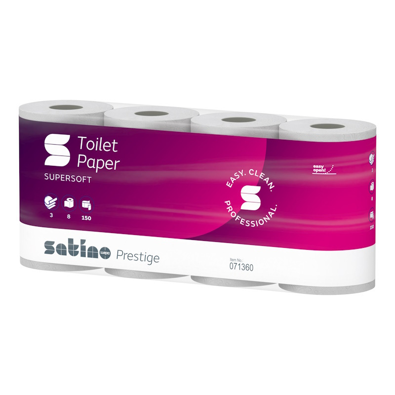 Wepa Satino Prestige - Papier toaletowy w rolce, 3 warstwy - 8 rolek