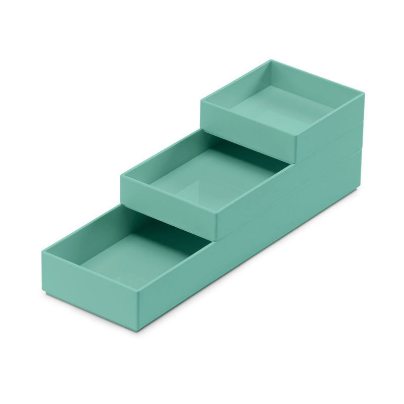 Zestaw pojemnik&oacute;w MOXOM Modular Tray, 250x80x55mm, 3 szt., turkusowy