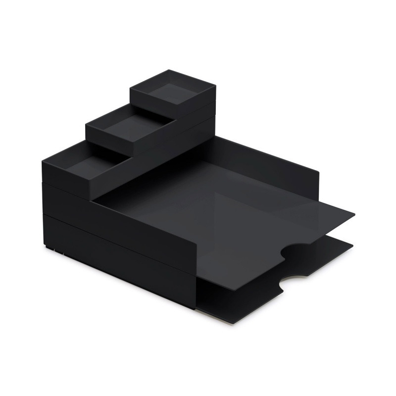 Zestaw pojemnik&oacute;w z szufladkami na biurko MOXOM Modular Desk Set, 320x260x60mm, 5 szt., czarny