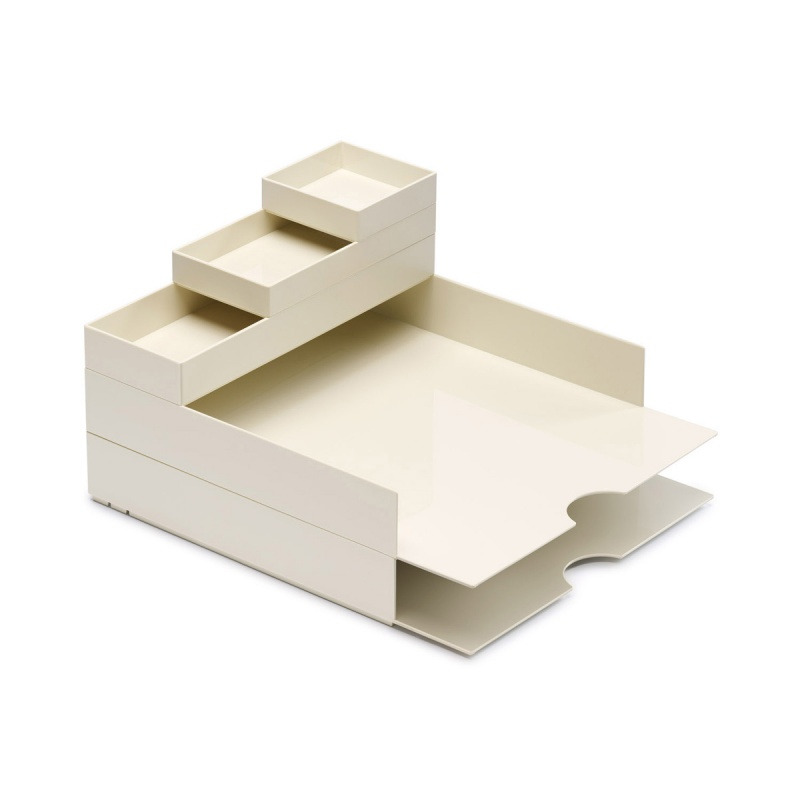 Zestaw pojemnik&oacute;w z szufladkami na biurko MOXOM Modular Desk Set, 320x260x60mm, 5 szt., bia�y