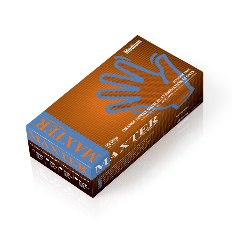 R�kawice nitrylowe bezpudrowe, MAXTER 7.0, 90 szt., rozmiar XXL, pomara�czowe