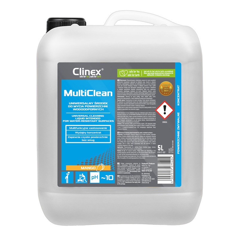 Clinex Multi Clean Mango - Uniwersalny p�yn do mycia powierzchni, mango - 5 l