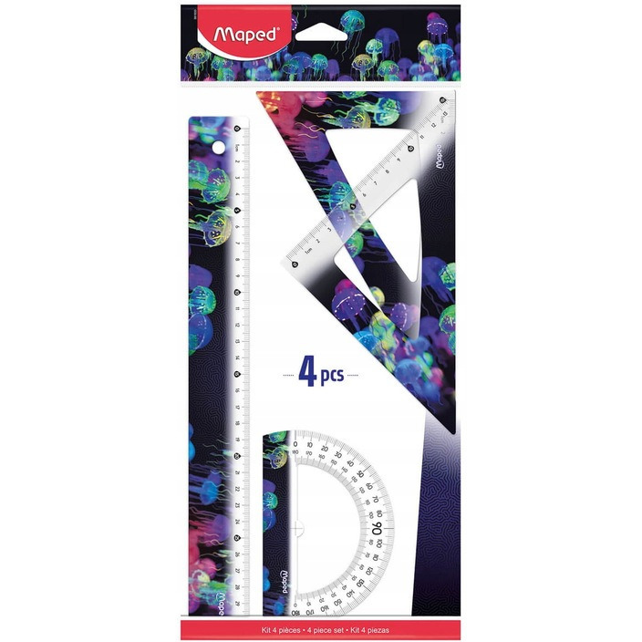 Zestaw DEEPSEA 2 ekierki, linijka 30cm, k�tomierz 981833 MAPED