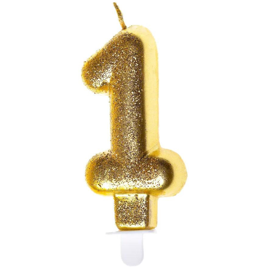 �wieczka urodzinowa z�oty brokat 1 SH-687-1 GO PARTY