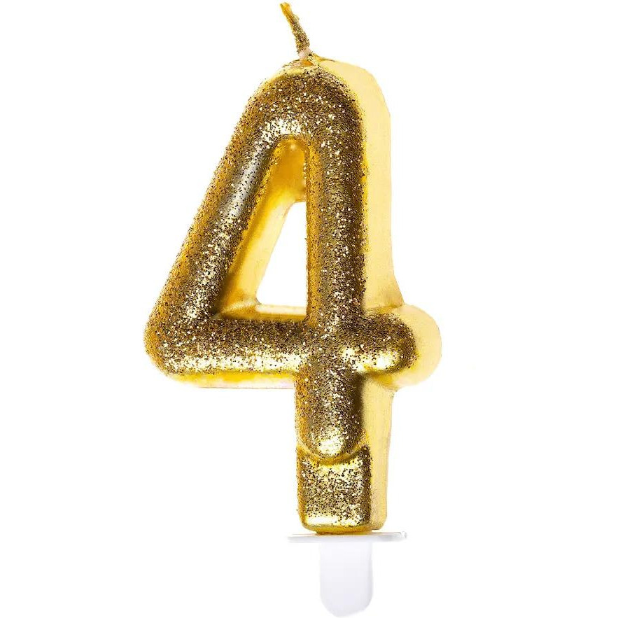 �wieczka urodzinowa z�oty brokat 4 SH-687-4 GO PARTY