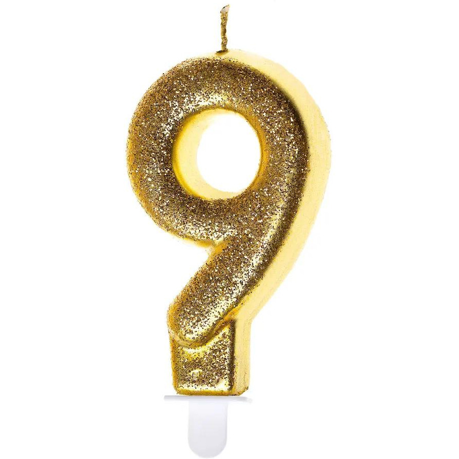 �wieczka urodzinowa z�oty brokat 9 SH-687-9 GO PARTY