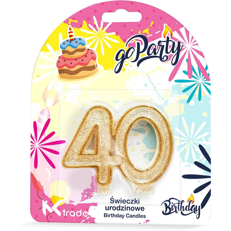 �wieczka urodzinowa z�oty brokat SF-057 (40) GO PARTY