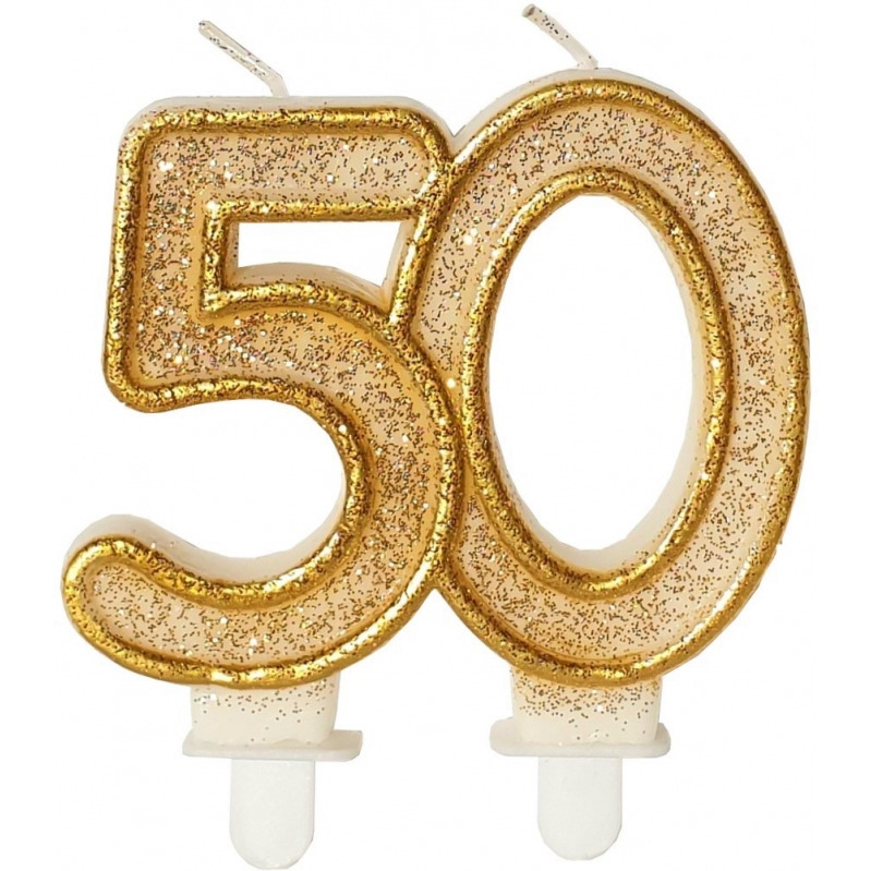 �wieczka urodzinowa z�oty brokat SF-057 (50) GO PARTY