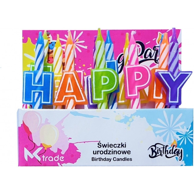 �wieczki urodzinowe kolorowe Happy Birthday SH-200 GO PARTY