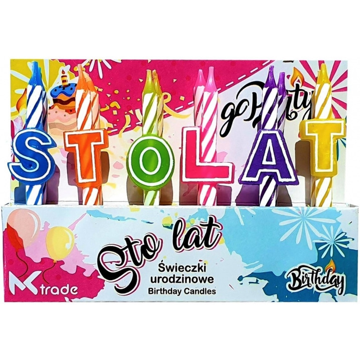 �wieczki urodzinowe kolorowe STO LAT SH-096 GO PARTY