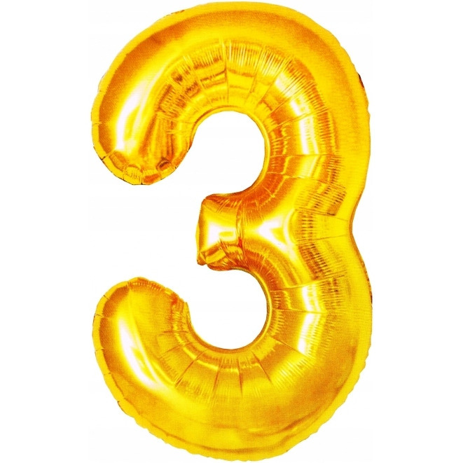 Balon foliowy z�ota cyfra 3 BCF-955-3 GO PARTY