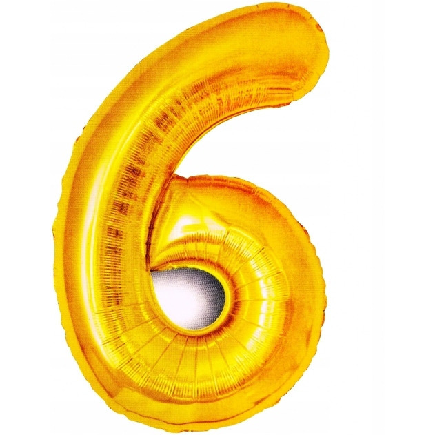 Balon foliowy z�ota cyfra 6 BCF-955-6 GO PARTY