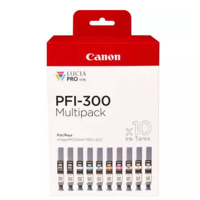 Wielopak Canon 10 kaset z atramentem Canon PFI-300 MBK/PBK/CO/GY/R/C/M/Y/PC/PM