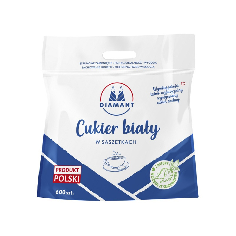 Cukier bia�y DIAMANT, w saszetkach, 600 x 5g