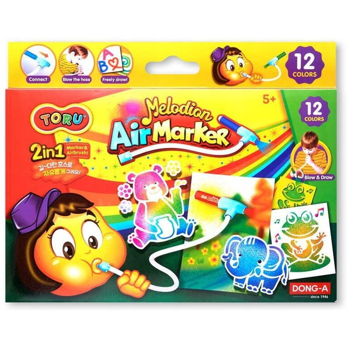 Markery z rozpylaczem i szablonami 12 kolor&oacute;w TT8165 Dong-A