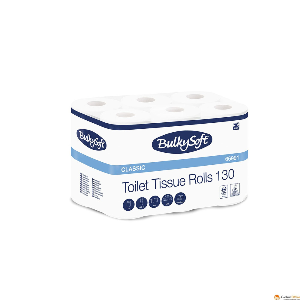 Papier toaletowy (12rolek) bia�y, celuloza, 2w, 14,3m, CLASSIC, 66991 BULKYSOFT