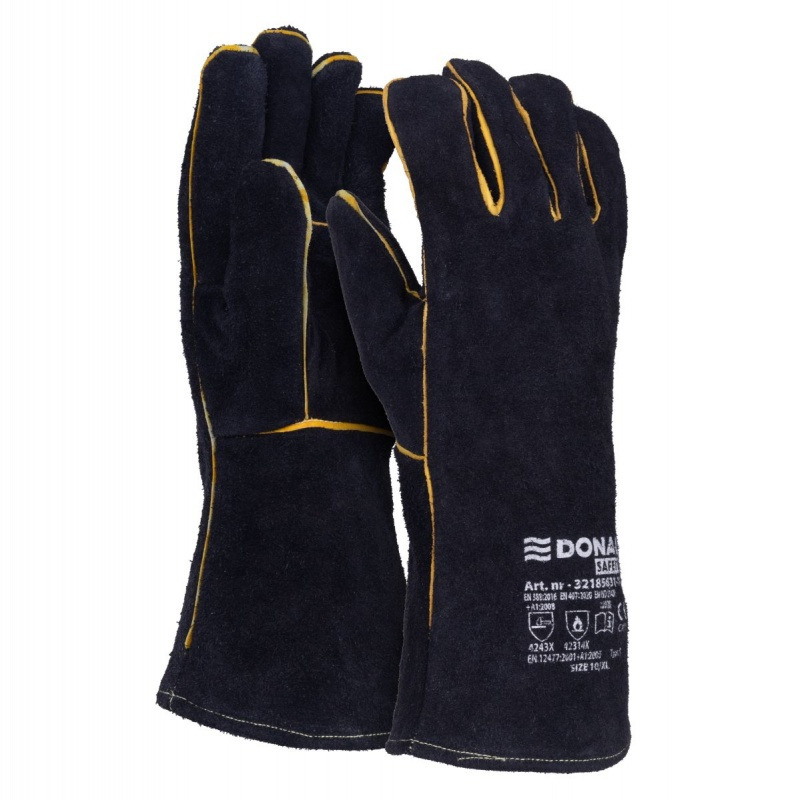 R�kawice spawalnicze DONAU SAFETY DS-WELMIG, MIG, sk&oacute;ra bydl�ca, rozm. 10/XL, czarne