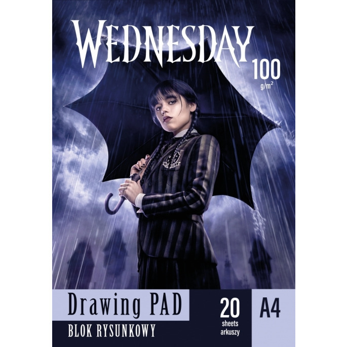 Blok rysunkowy A4 20 kartek 100g bia�y WEDNESDAY 106024006 ASTRA
