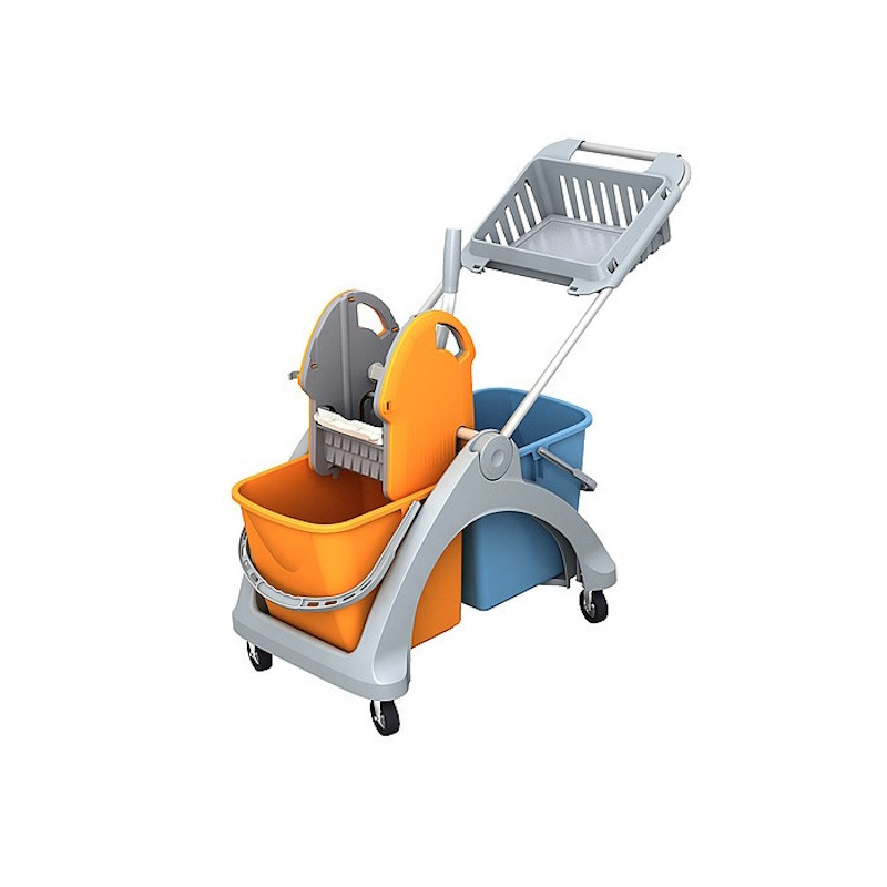 Splast TSK-0005 - W&oacute;zek serwisowy z wyciskark�, dwa wiadra 25 l + koszyk hotelowy