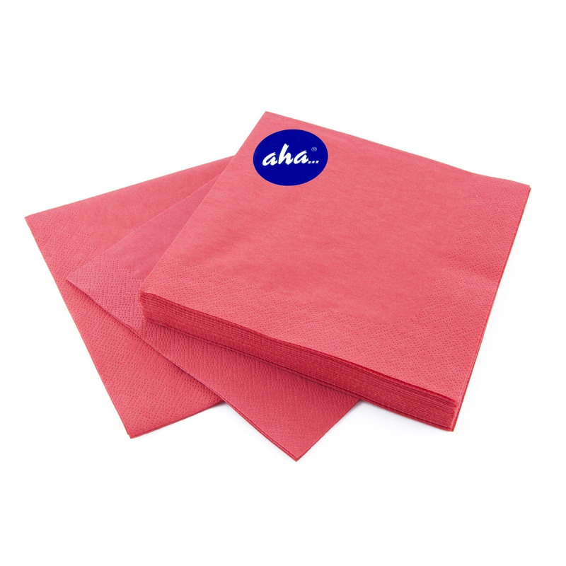 Serwetki AHA, 3-warstwowe, sk�adanie 1/4, 33x33cm, 20 szt., czerwone