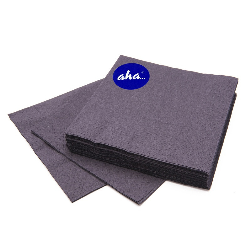 Serwetki AHA, 3-warstwowe, sk�adanie 1/4, 33x33cm, 20 szt., czarne