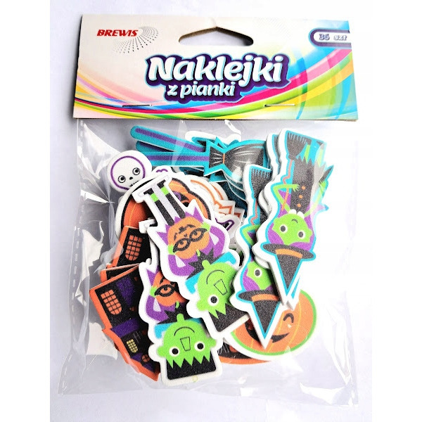 Naklejki z pianki HALLOWEEN dynie, miot�a, dom (36 szt.) PVH6 BREWIS