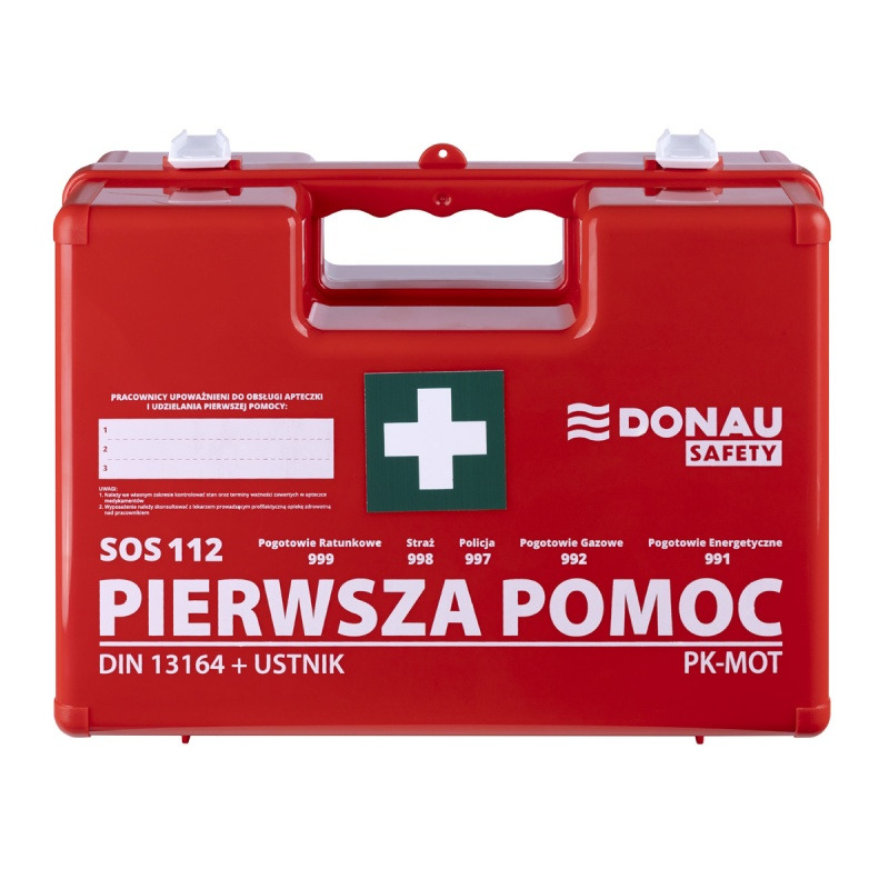 Apteczka DONAU SAFETY, plastikowa, K-10 +A, pomara�czowa