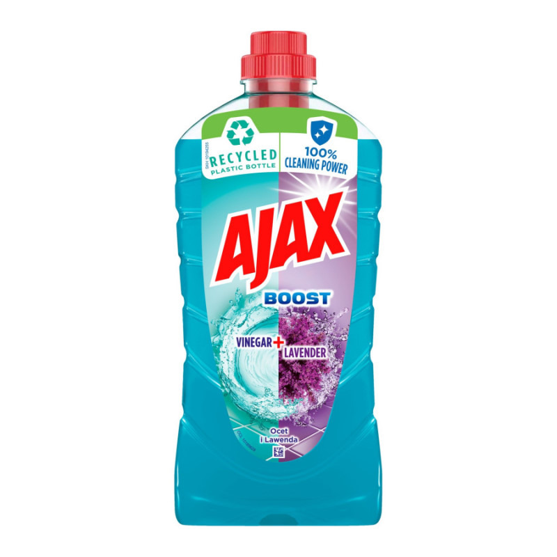 Ajax Boost Ocet i Lawenda &ndash; Uniwersalny p�yn do mycia pod�&oacute;g z formu�� odt�uszczaj�c�, 1 l