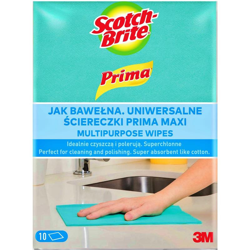 Scotch-Brite Prima - Uniwersalne �ciereczki kuchenne, superch�onne, jak bawe�na - 10 sztuk