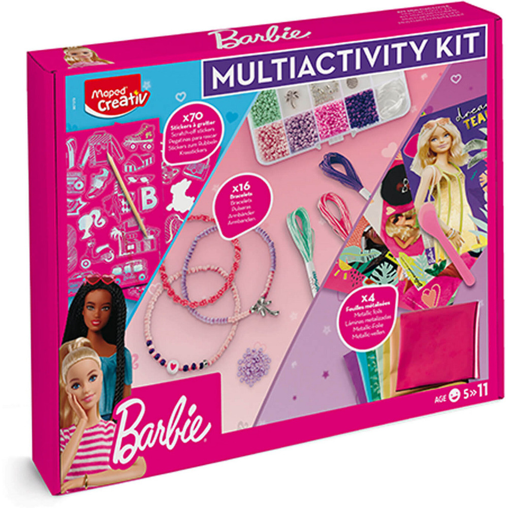 Tw&oacute;rcze aktywno�ci BARBIE - bransoletki, naklejki do wydrapywania, folia do ozdabiania 907079 MAPED Creativ