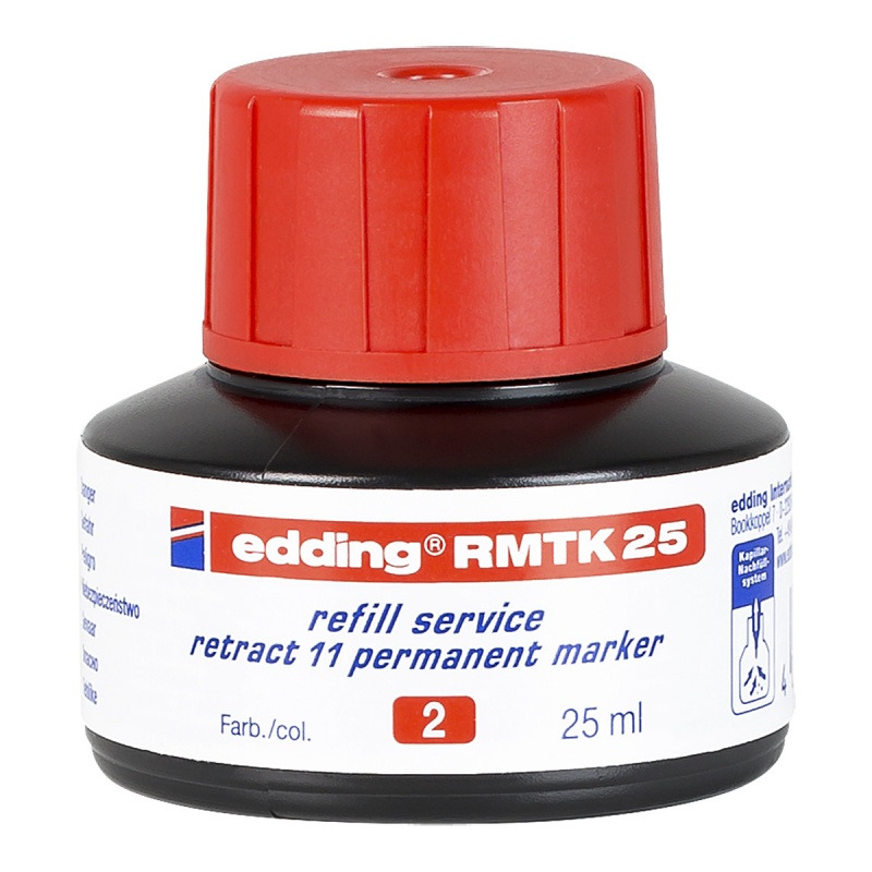 Tusz do uzupe�niania marker&oacute;w permanentnych EDDING retract 11 e-RMTK 25, czerwony