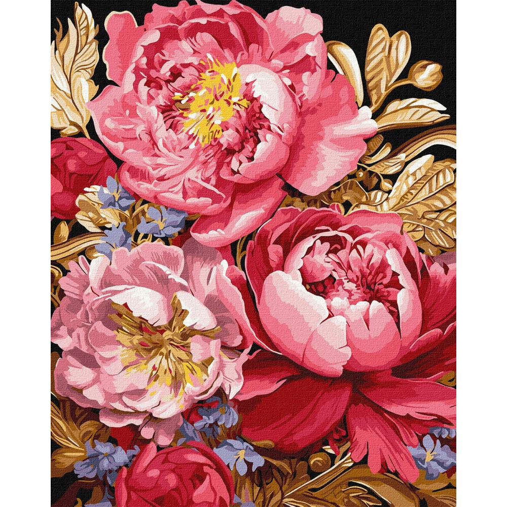 Malowanie po numerach IDEYKA, 40x50 cm, metallic, kwiatowa inspiracja, 1 szt., w pude�ku