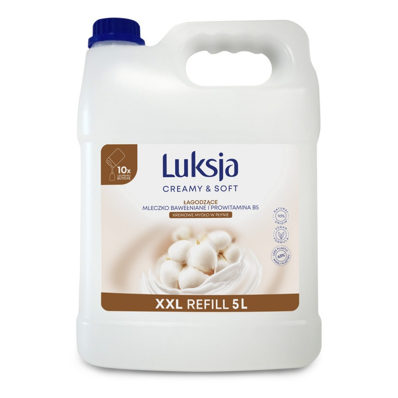 Kremowe myd�o w p�ynie LUKSJA, bawe�na, zapas 5l