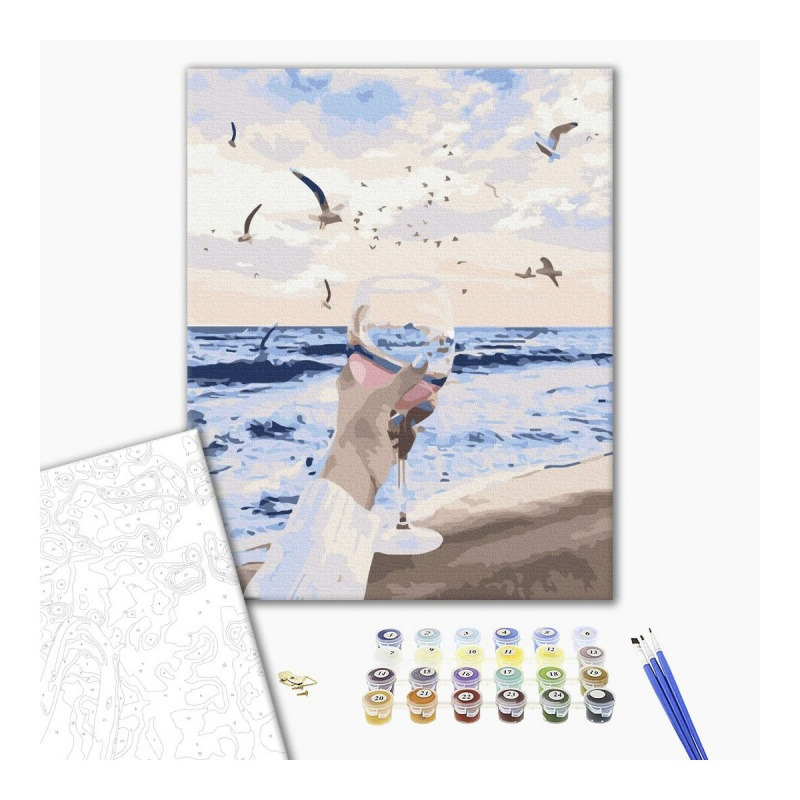 Malowanie po numerach BRUSHME, 40x50 cm,&nbsp;morze w szklance, 1 szt., w pude�ku