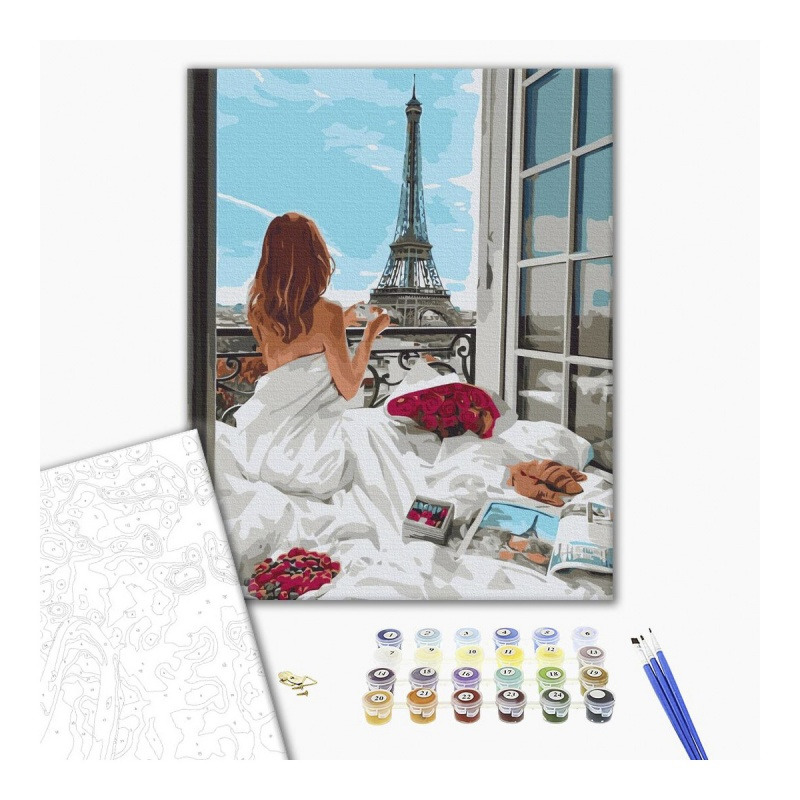 Malowanie po numerach BRUSHME, 40x50 cm,&nbsp;poranek w Pary�u, 1 szt., w pude�ku