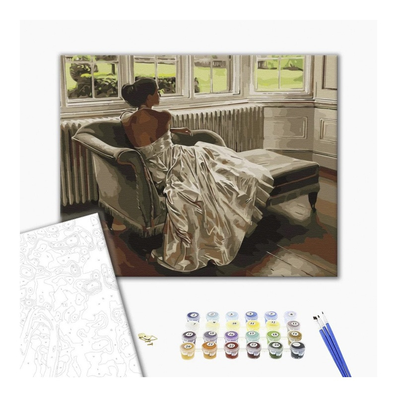 Malowanie po numerach BRUSHME, 40x50 cm,&nbsp;ciep�a pani, 1 szt., w pude�ku