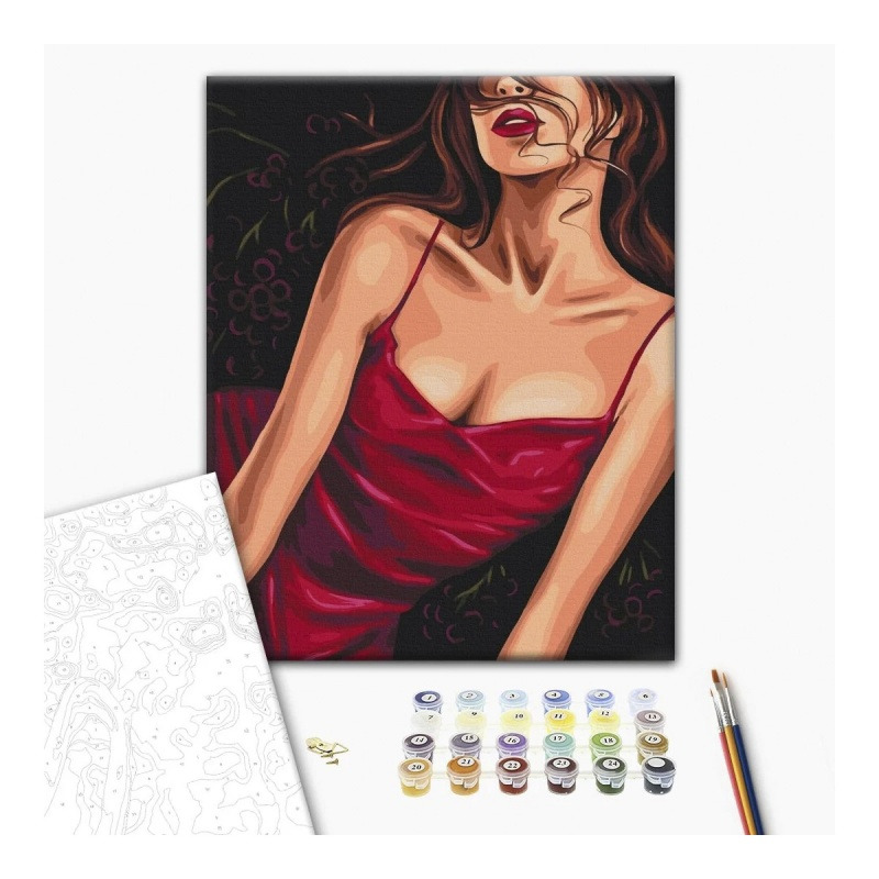 Malowanie po numerach BRUSHME, 40x50 cm,&nbsp;uwodzicielska czerwie�, 1 szt., w pude�ku