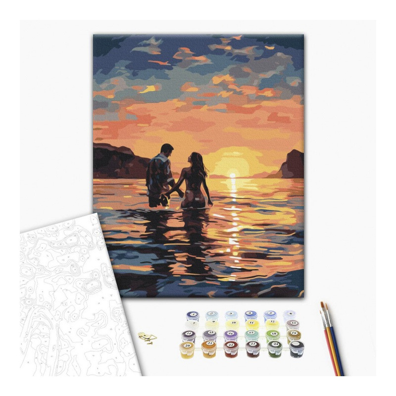 Malowanie po numerach BRUSHME, 40x50 cm,&nbsp;kochankowie o �wicie, 1 szt., w pude�ku