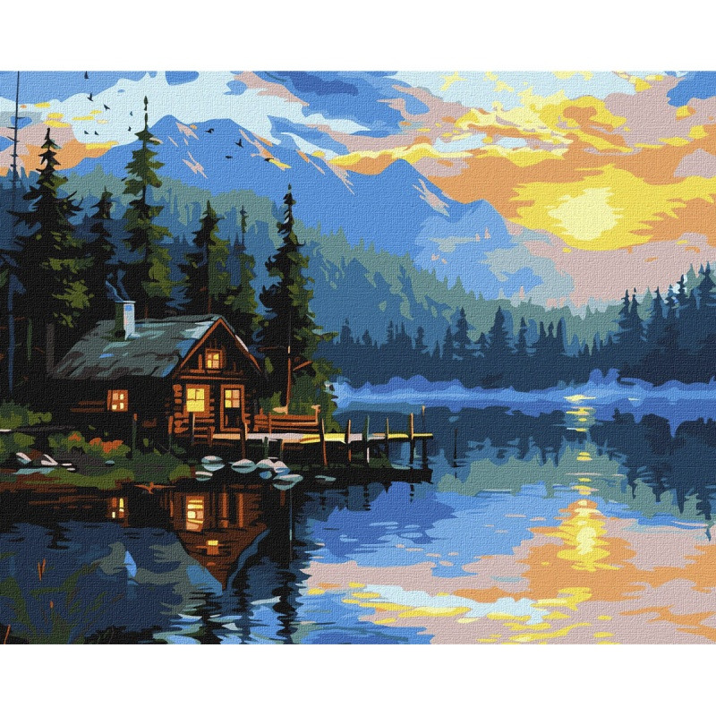 Malowanie po numerach IDEYKA, 40x50 cm, przytulno�� jeziora, 1 szt., w pude�ku
