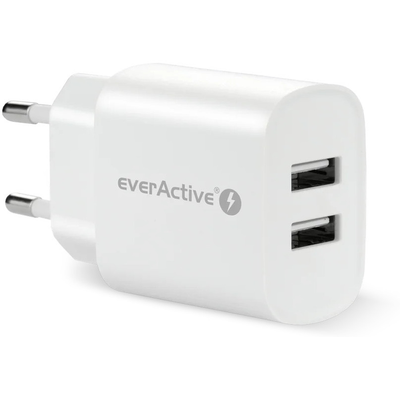 �adowarka sieciowa 230V EVERACTIVE SC-220 2xUSB-A 12W 2,4A bia�a