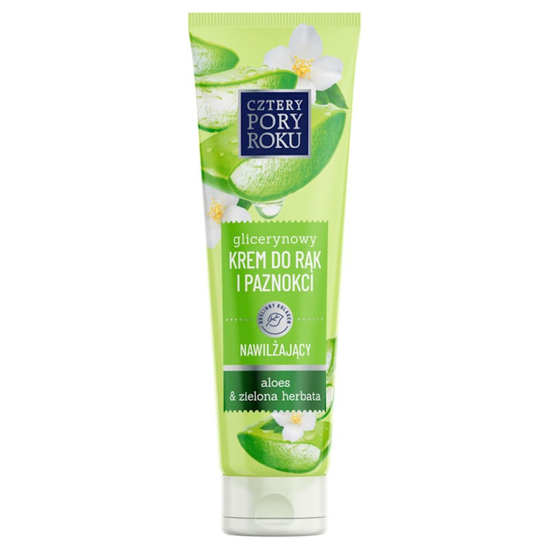 Cztery Pory Roku - Nawil�aj�cy krem do r�k i paznokci, 130 ml - Aloes i zielona herbata