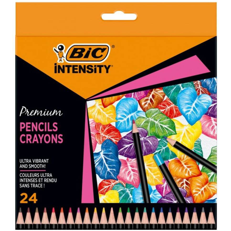 Kredki o�&oacute;wkowe Intensity Premium w pude�ku 24 kolory 9678231 BIC
